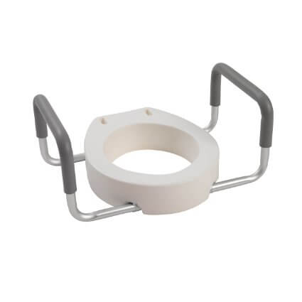 raised toilet seat with handles