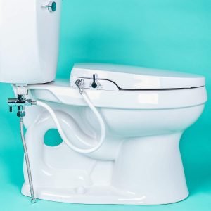 geniebidet self cleaning dual nozzles ultra thin style non electric toilet attachment